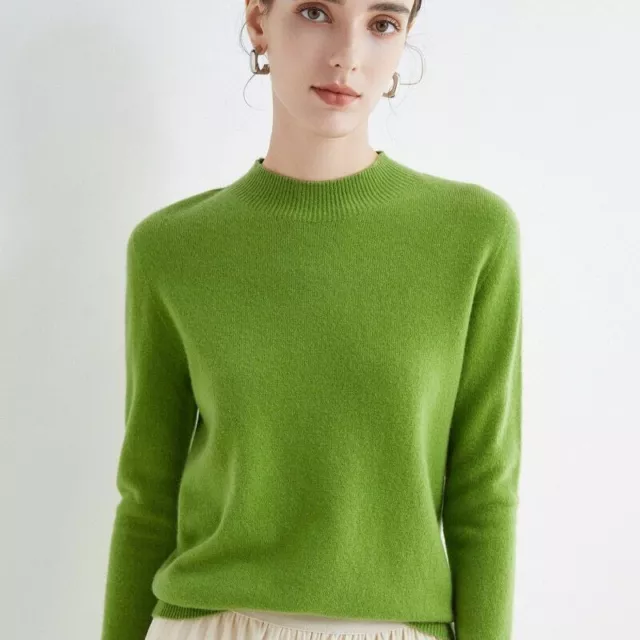 Wool Sweater Women's Loose Half Turtleneck Pullover Spring and Autumn