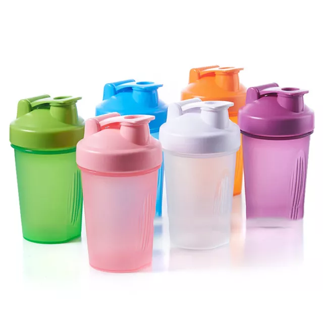 Bottiglia shaker sportiva 400 ml bottiglia miscelazione proteine ​​del siero di latte bottiglia bevanda plastica bottiglia