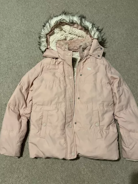 Abercrombie & Fitch Girls Sherpa Lined Jacket Age 11-12 Great Condition