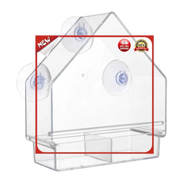 es Bird Feeder Transparent Acrylic Clear Bird Feeders Removable Cover Feeding To