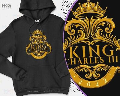King Charles III 2022 Gold Emblem Logo Hoodie England Great Britain Coronation