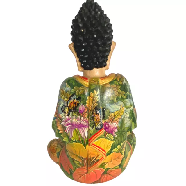 Buddha Sculpture Manidhari Mudra Hand Painted Wood Carving Statue Balinese Art 3