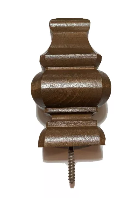 Wooden Finial for Curtain Rod, Clock, Drapery, etc.  - Screw on