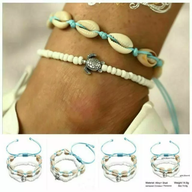 Bracelet Anklet Boho Ankle Jewelry Foot Beads Sea Shell Sandal Handmade 2