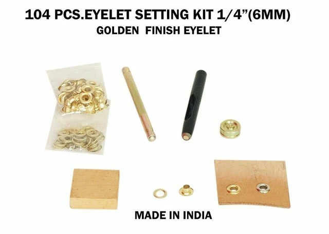 Juego de ajuste de ojal de 104 piezas de 1/4" (6 mm)