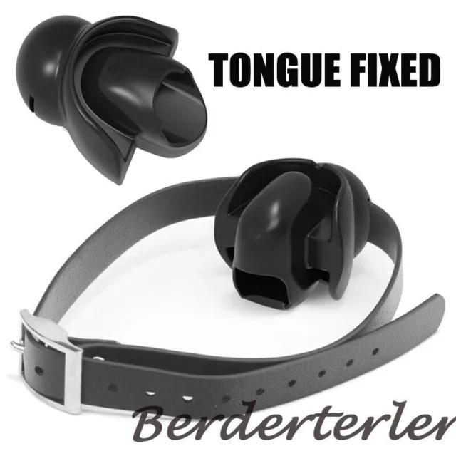 PU Leather Tongue Fixed Open Mouth Gag BDSM Bondage Flirting Restraint Couples