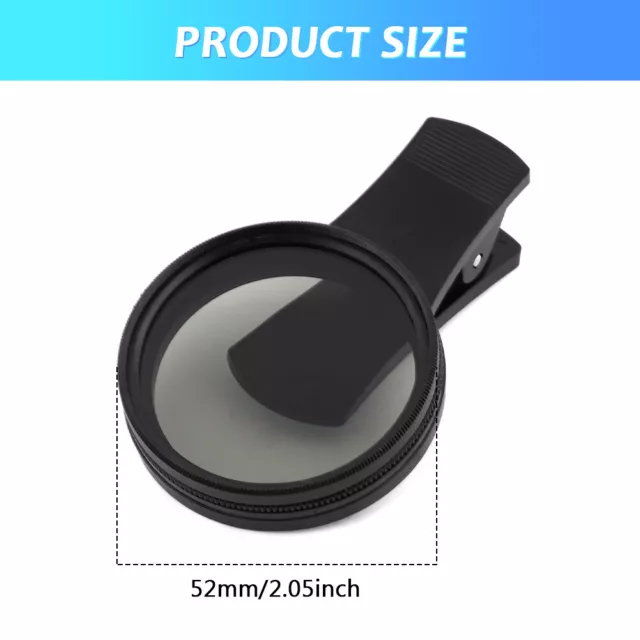 52mm Professional Clip On Phone Camera Lens Accessories Circular CPL Filter