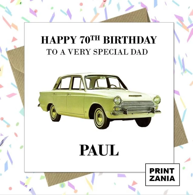 Vintage Birthday Cards For Him - Timeless & Classic Cars - Happy Birthday Card For Dad Husband Uncle Grandad From Son Daughter, Father Birthday Gifts, 5.7 X 5.7 Inch Seasonal Greeting Cards - View #9