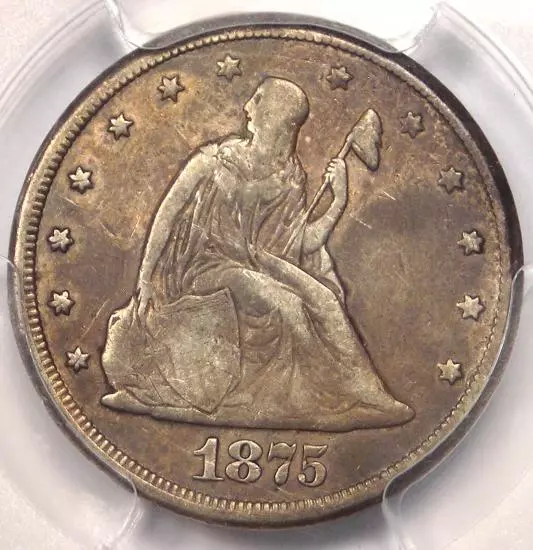 1875-CC Twenty Cent Piece 20C - PCGS VF Detail - Rare Carson City Coin!