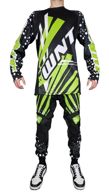 Completo Tuta Per Moto Cross Enduro, Con Maglia Traspirante E Pantaloni Rinforzati, Off Road