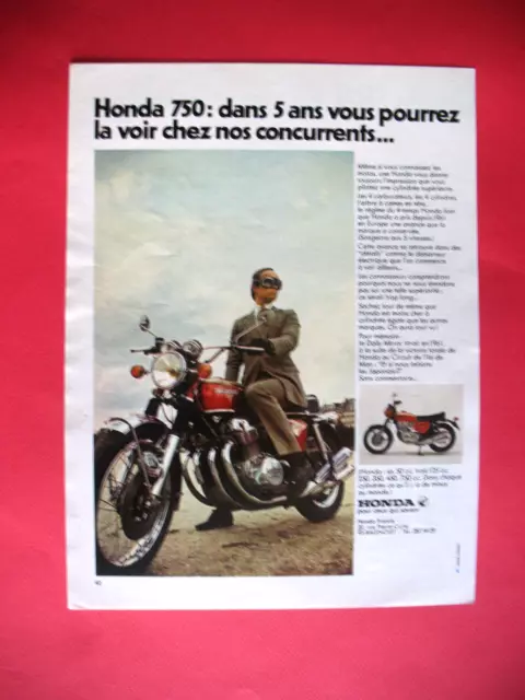 Publicite De Presse Honda 750 Moto Dans Cinq Ans Chez Nos Concurrents Ad 1970