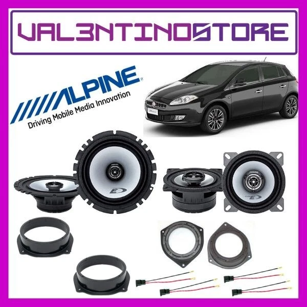 Kit 4 Casse Altoparlanti Alpine - Fiat Bravo Anteriori 16,5cm e Posteriori 10cm