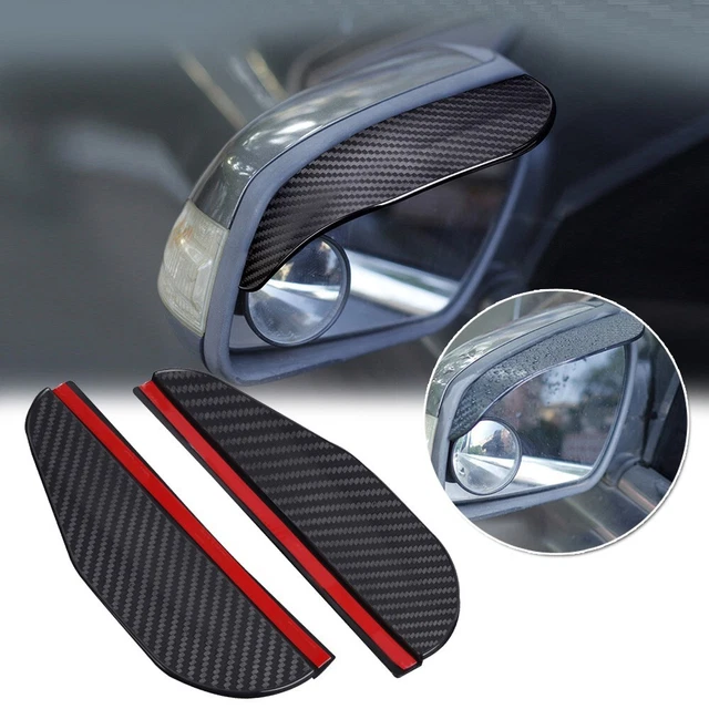Riloer Lot De 2 Sourcils De Pluie Rétroviseur Voiture - Motif Carbone Look Sport - Protection Anti-Pluie, Anti-Neige, Universels, Adhésifs
