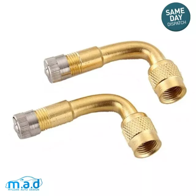 2 X Moto Vélo Valve Pneu Adaptateur 90 Degré Extension Neuf