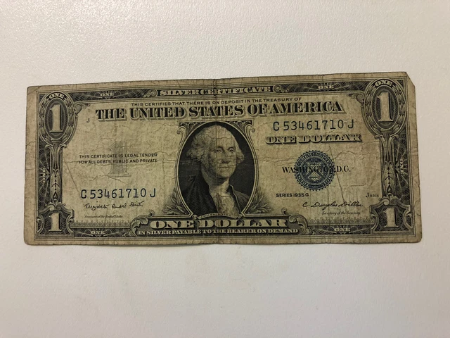 United States One Dollar Banknotes (blue Seal) Series 1935 G