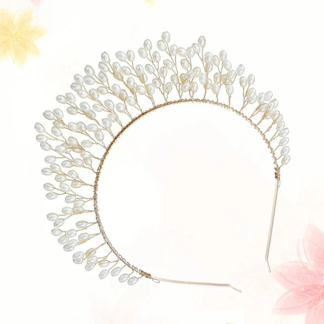 Corona fasce per capelli corona da sposa fascia per capelli copricapo di perle festa gioielli per capelli