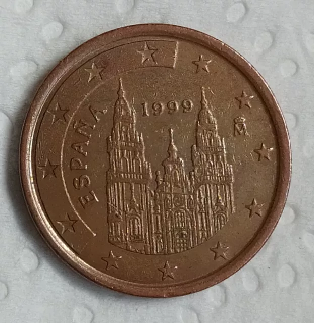 Moneda de 5 céntimos de euro de España año 1999