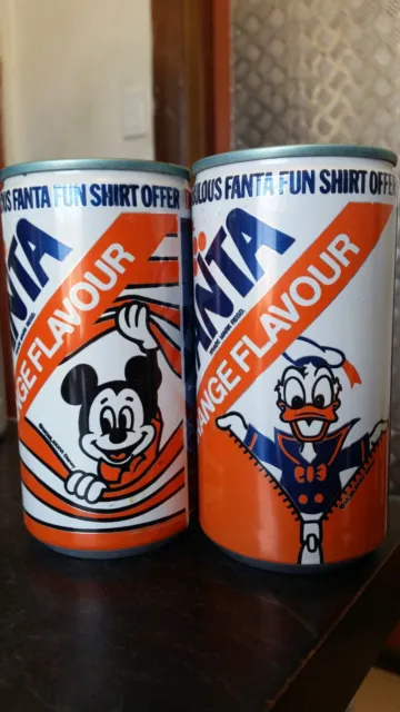 2 x vintage fanta soft drink cans prod of coca cola