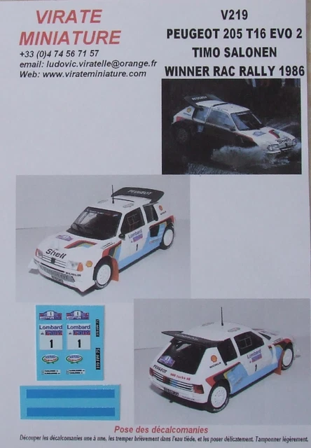 V155 FIAT UNO Turbo Ie Francois Pages 44° Rallye Monte Carlo 1986 Decals Virate EUR 12,00 - FR