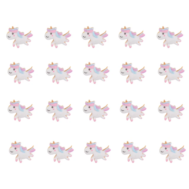 50 Pcs Unicorn Charms Resin Flatback Cabochons Accessories