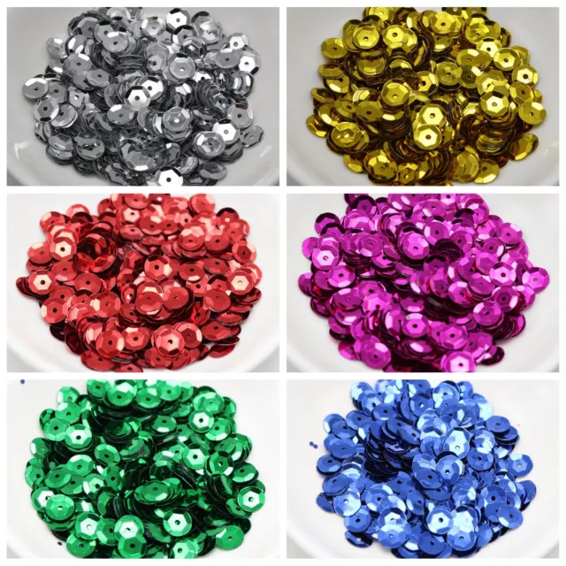 3000 CUP Round loose sequins Paillettes 8mm sewing Wedding craft Colour Choice