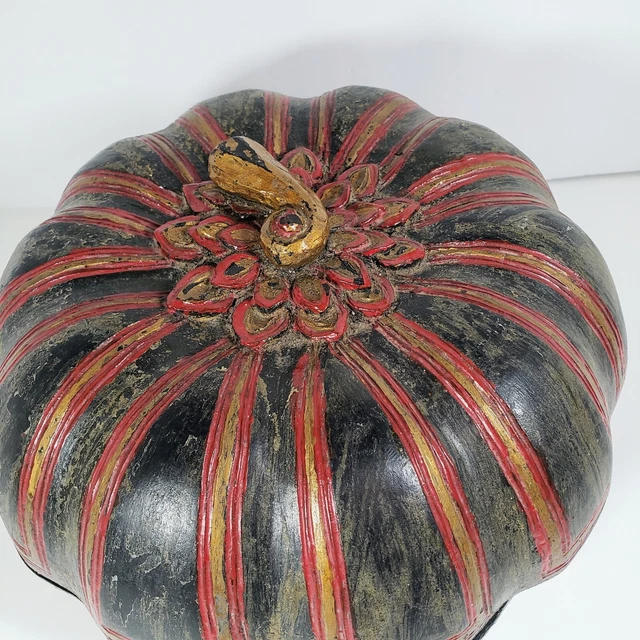 Antique Asian Burmese Pumpkin Box 13" wide 6