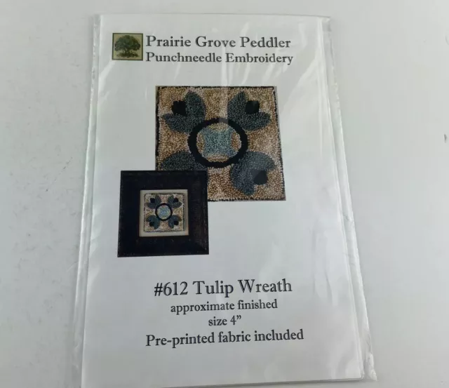 Patrón de aguja perforadora de corona de tulipanes Prairie Grove con bordado de tela