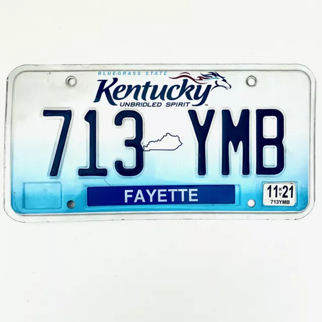 2021 United States Kentucky Fayette County Passenger License Plate 713 YMB