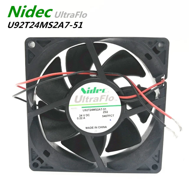 NIDEC ULTRAFLO SERIE U92T24MS2A7-51 24V 0,22A 9025 leiser Lüfter mit ...