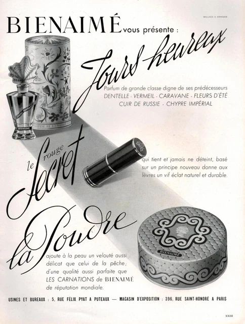 ▬► PUBLICITE ADVERTISING AD Rouge à lèvres Parfum poudre Bienaimé