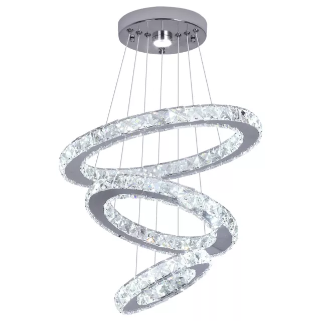 Modern Crystal Chandelier LED Ceiling Light Pendant Lamp DIY Height Adjustable