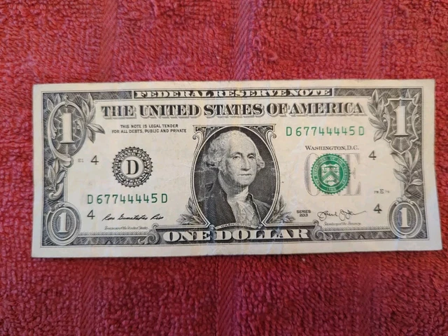 ERROR NOTE ONE Dollar Bill Ink Misprint, mismatched Black color Serial ...