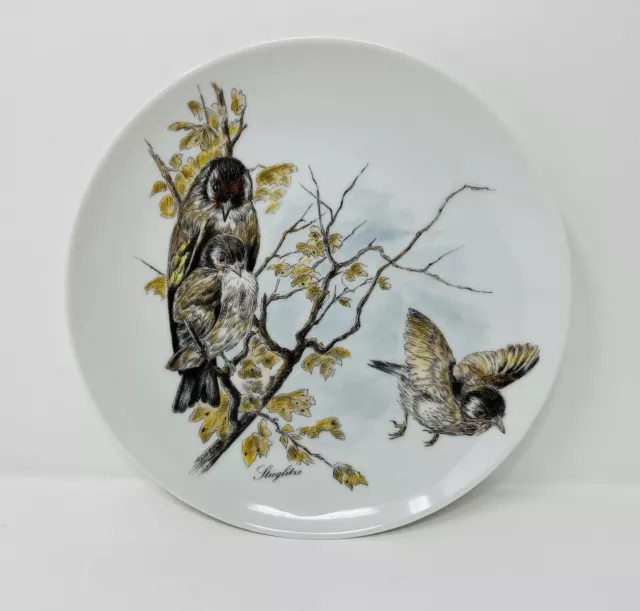 Vintage Kaiser W Germany Fine Porcelain Nature Bird Plate Stieglitre Goldfinch