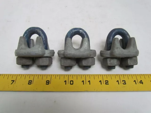 Campbell 699-0834 1/2" Wire Rope Clip U-Bolt Cable Clamp Forged Steel 3pcs USA