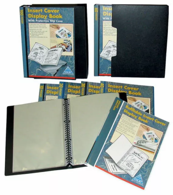 COLBY A4 Display Book Presentation Folder 10/40/60/80/100 Pockets Black