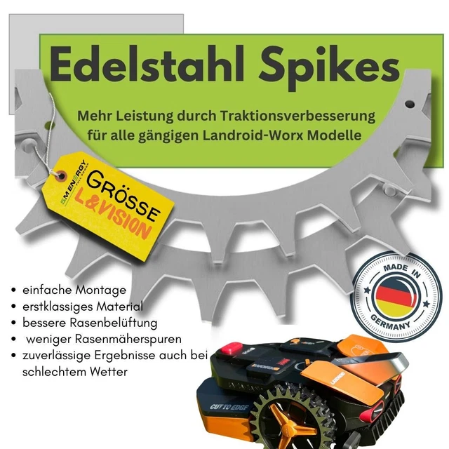 Worx Mähroboter-Rad WA0955 L-Offroad-Räder, Für Landroid L-Modell Mähroboter, Für Bessere