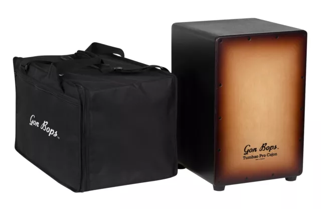 Gon Bops Tumbao Pro Cajon Burnt Toast Burst Finish +Bag +Shipping | NEW | Dealer
