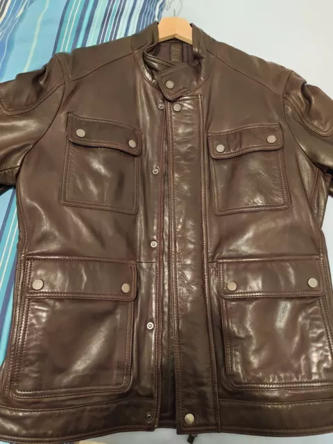 Giacca di pelle da uomo Marrone marca Conbipel. Taglia 50. Mai usata.