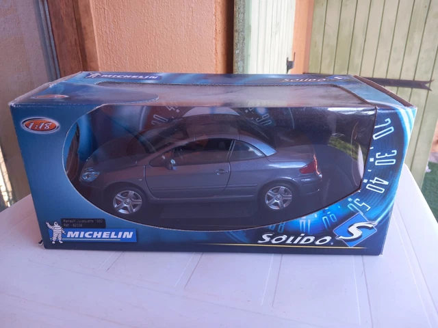 Modèle Réduit Peugeot 307 CC 2003 1/18 - Hachette Solido Prestige, Gris Métallisé, Neuf