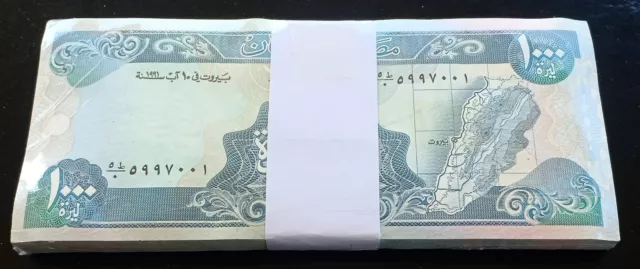 Lebanon 1991 UNC complete bundle 1000 Livres of 100 notes