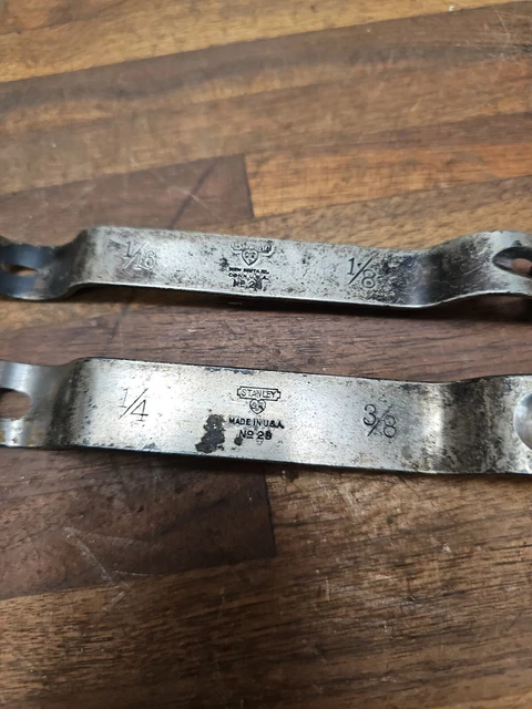 K456-Vintage Stanley SW No. 29  Cornering Tools (1/4 & 3/8") & no. 28 (1/16-1/8) 2