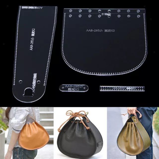 4pcs/ Acrylic Shoulder Bag Stencil Template DIY Leather Craft Tool