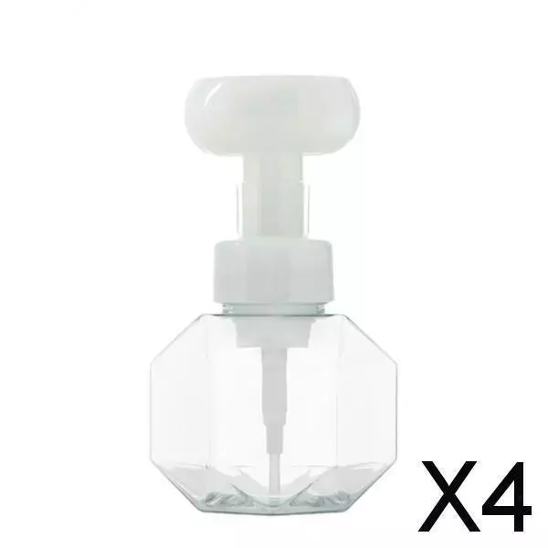 4X Plastic Foaming  Soap Dispenser Pump Bottle for Shower Kitchen Office Clear