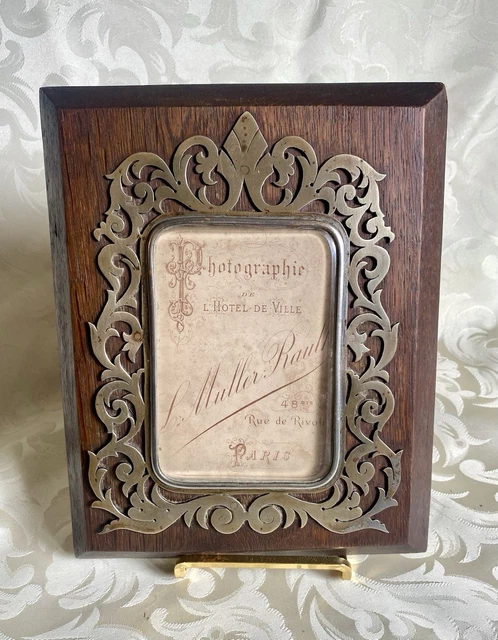 Grand Cadre Photo Avec Gravure Sous Verre – Tableau Art Déco 45x55 Cm, Très Bon état