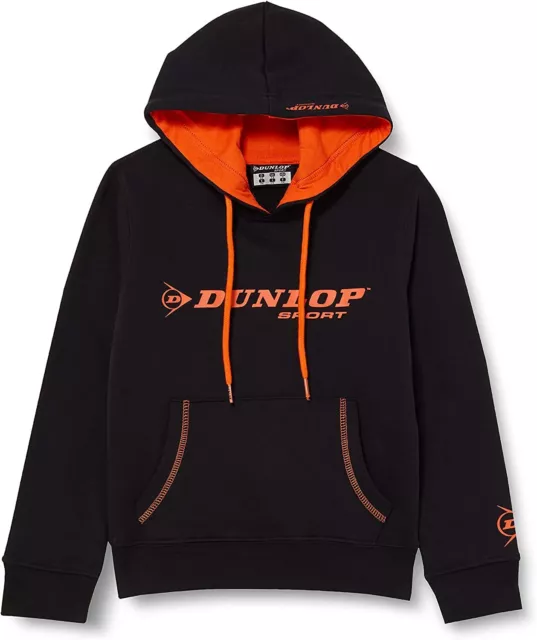 Dunlop SPORTS Unisex Bambini Sudore con Cappuccio Bambini Sweatshirt Nero Gr.128