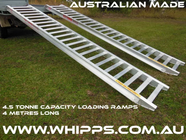 4.5 Tonne Capacity Excavator Loading Ramps 4.1 Metres long x 500mm track width