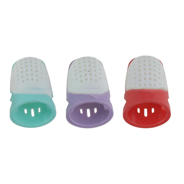 Protector de dedos de silicona con dedal para cuna de dedo medio abierta costuras nombre largo Y4