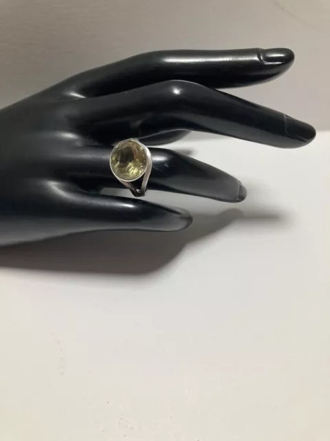 Handmade Artisan ring Citrine and Sterling silver