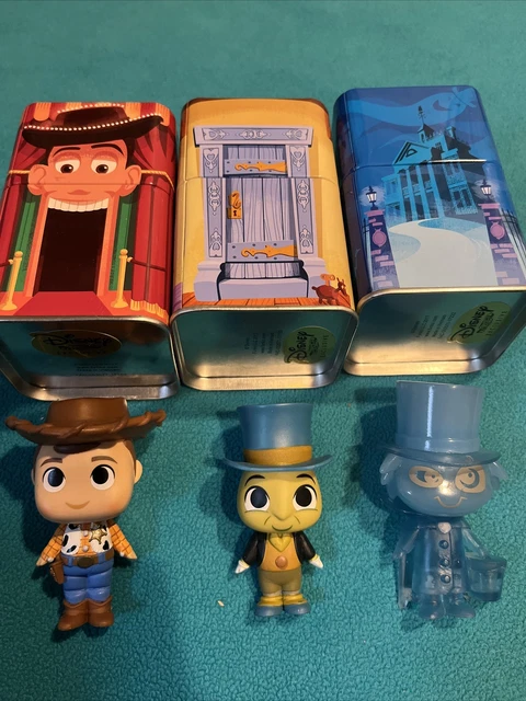 Funko Tiny Treasures - Lot Of 3 Ghost, Woody, Jimeny Cricket With Tins
