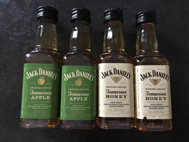 JACK DANIEL'S 4 Mignonnettes 5 cl pleines Tennessee Honey et